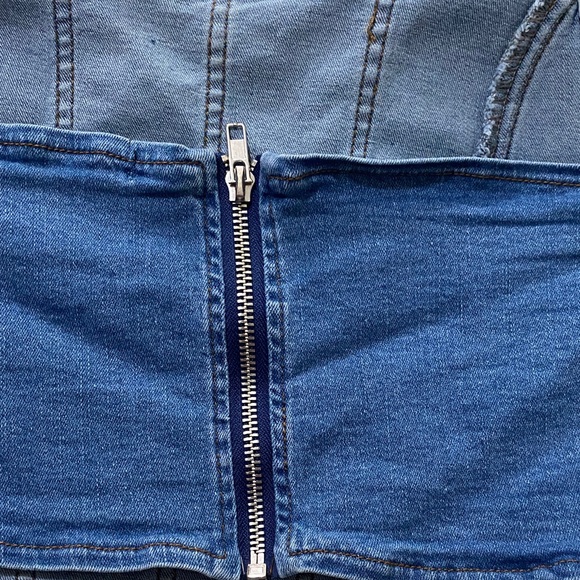 Blue Denim Crop Top - Picture 3 of 5